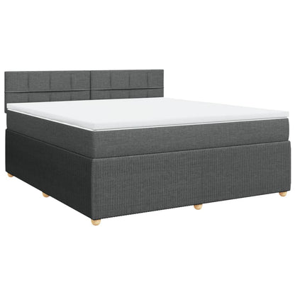 Boxspring met matras stof donkergrijs 180x200 cm