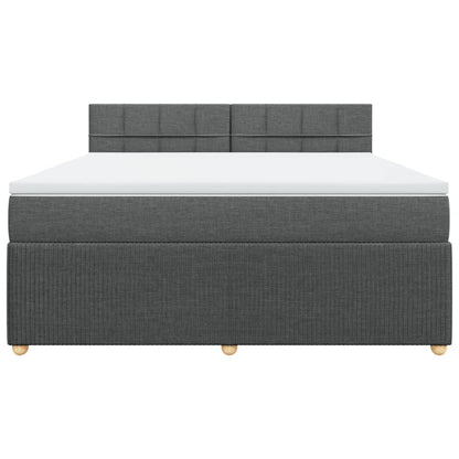 Boxspring met matras stof donkergrijs 180x200 cm