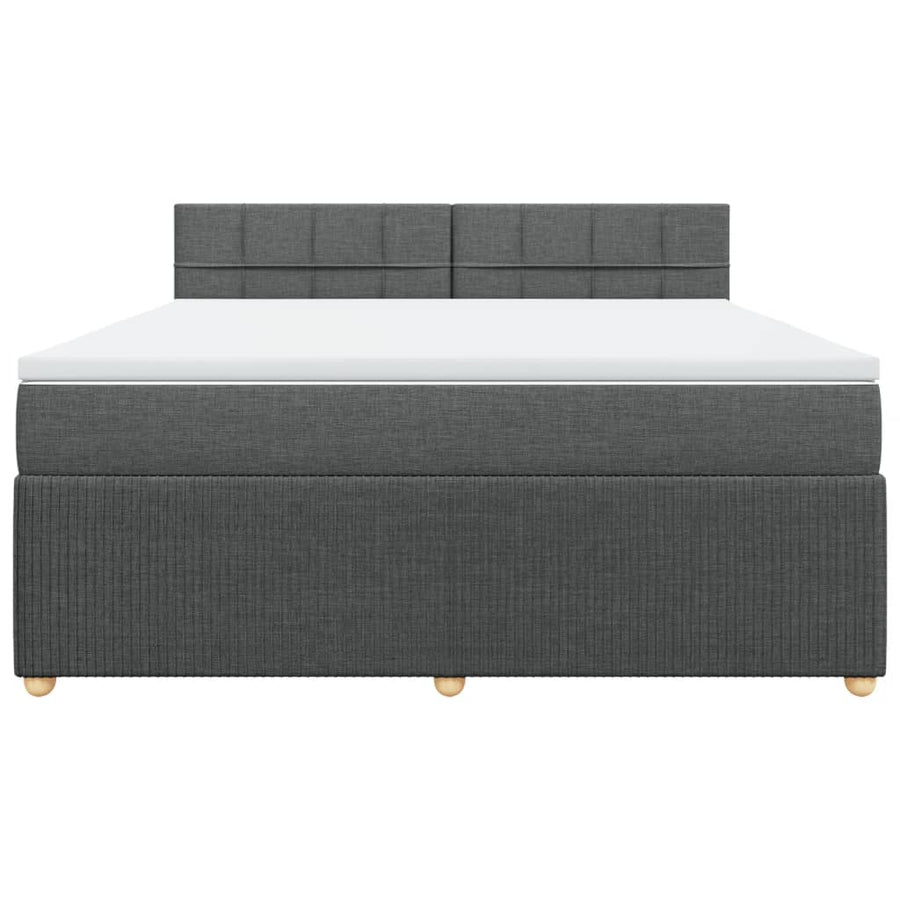 Boxspring met matras stof donkergrijs 180x200 cm