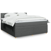 Boxspring met matras 180x200 cm donkergrijs