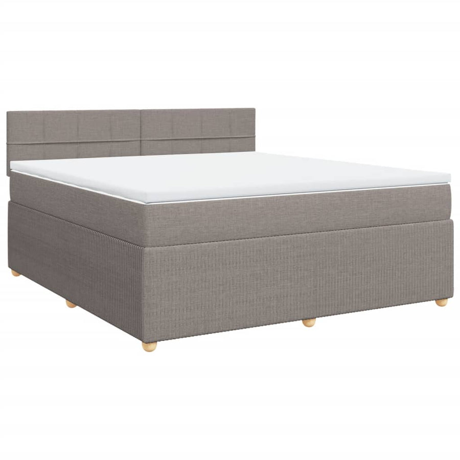 Boxspring met matras stof taupe 180x200 cm