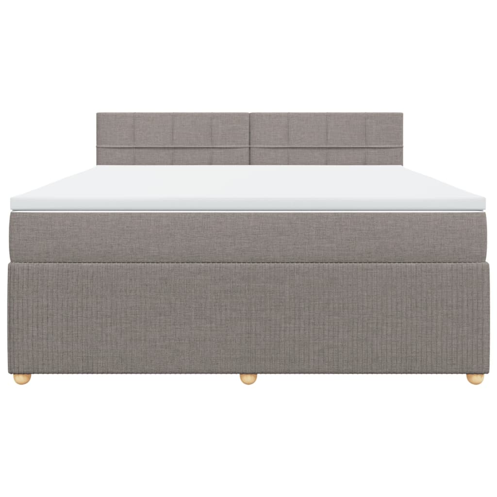 Boxspring met matras stof taupe 180x200 cm