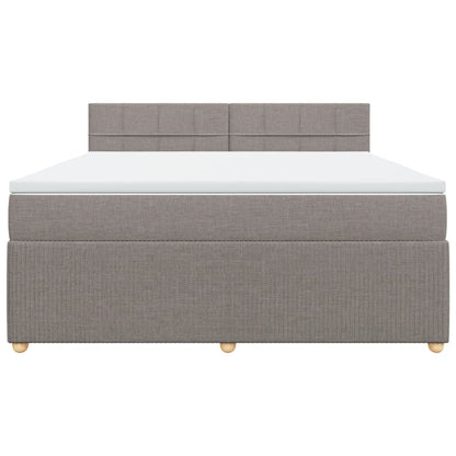 Boxspring met matras stof taupe 180x200 cm