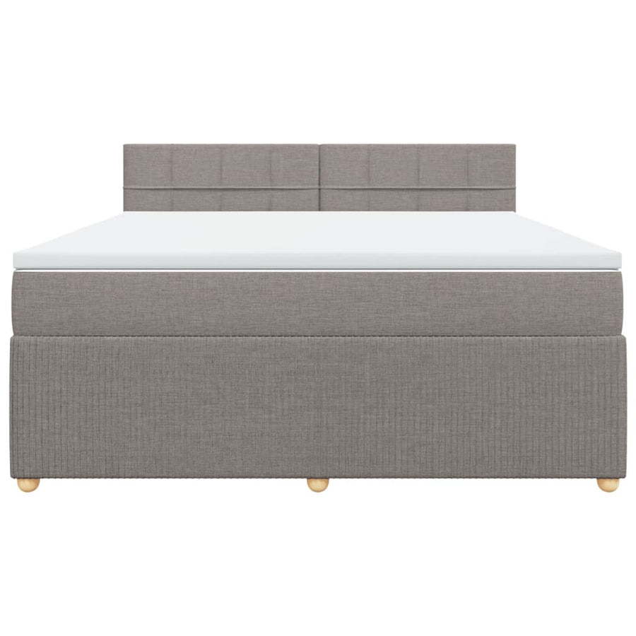 Boxspring met matras stof taupe 180x200 cm