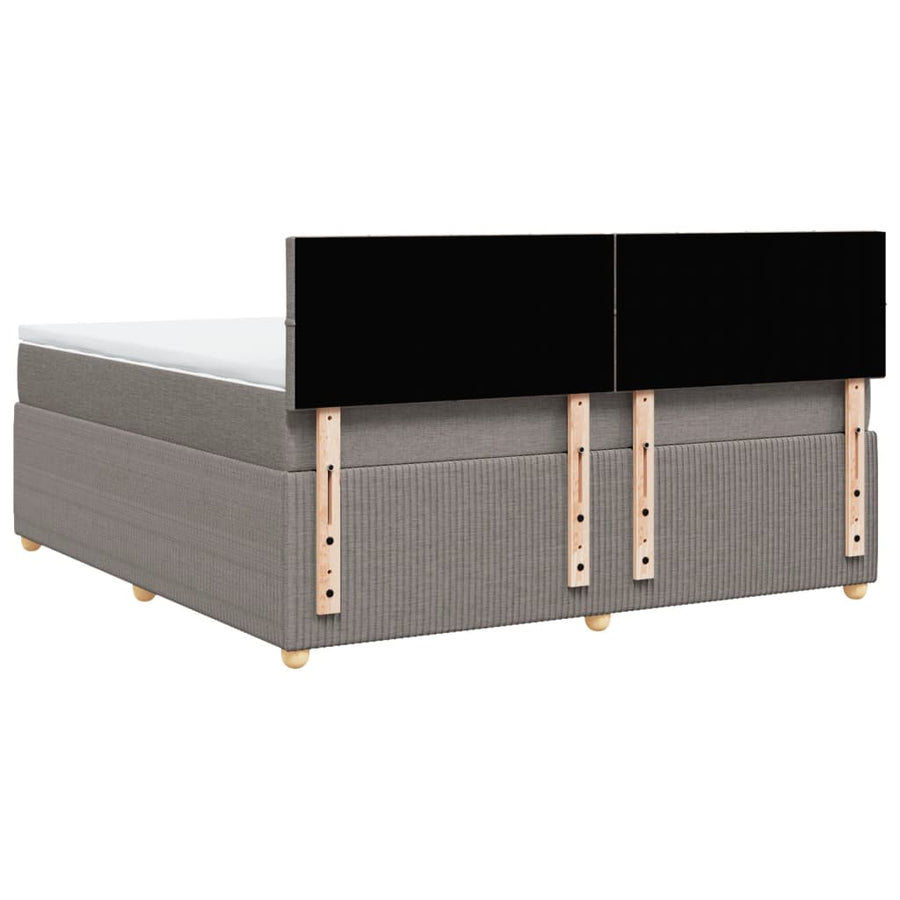 Boxspring met matras stof taupe 180x200 cm