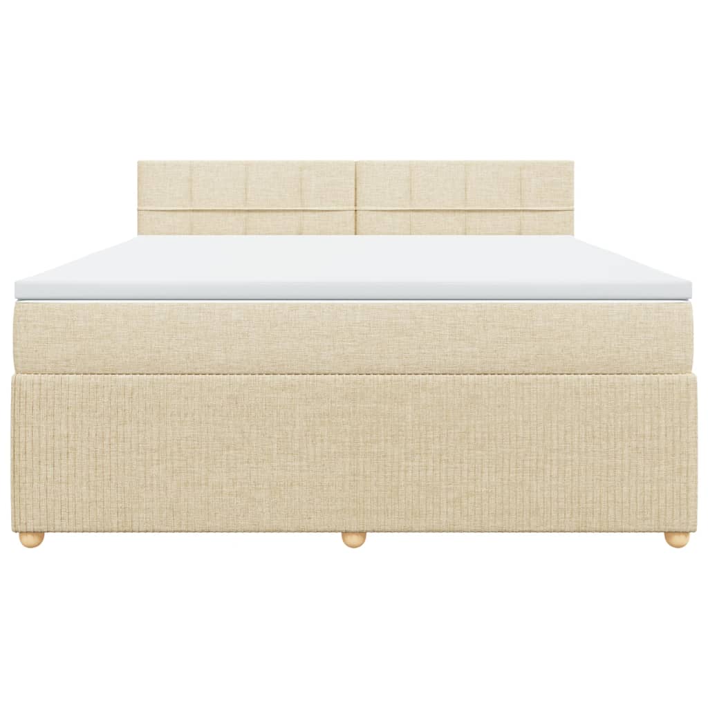 Boxspring met matras stof crèmekleurig 180x200 cm