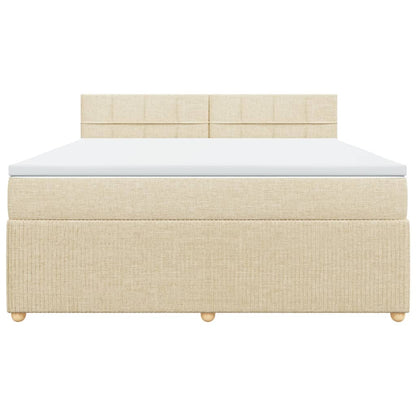 Boxspring met matras stof crèmekleurig 180x200 cm