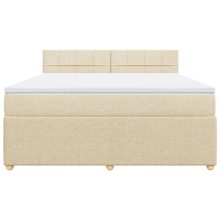 Boxspring met matras stof crèmekleurig 180x200 cm