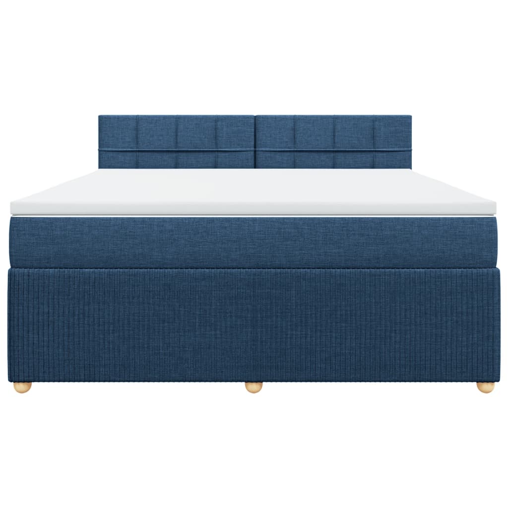 Boxspring met matras stof blauw 180x200 cm