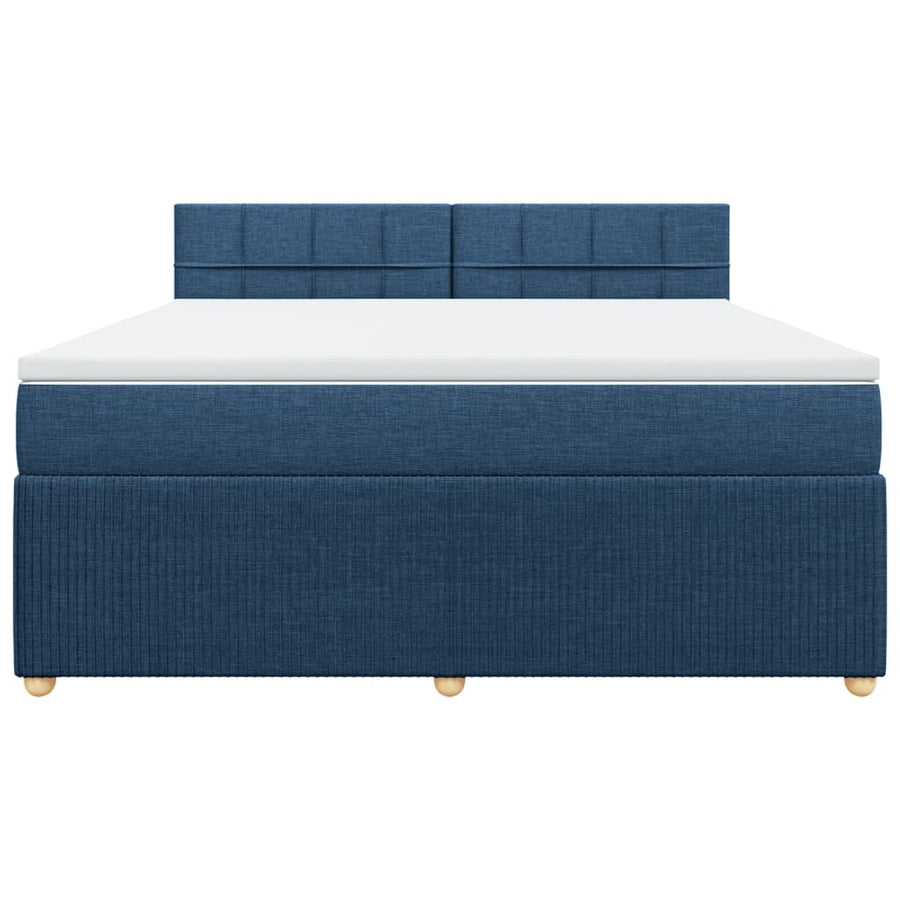 Boxspring met matras stof blauw 180x200 cm