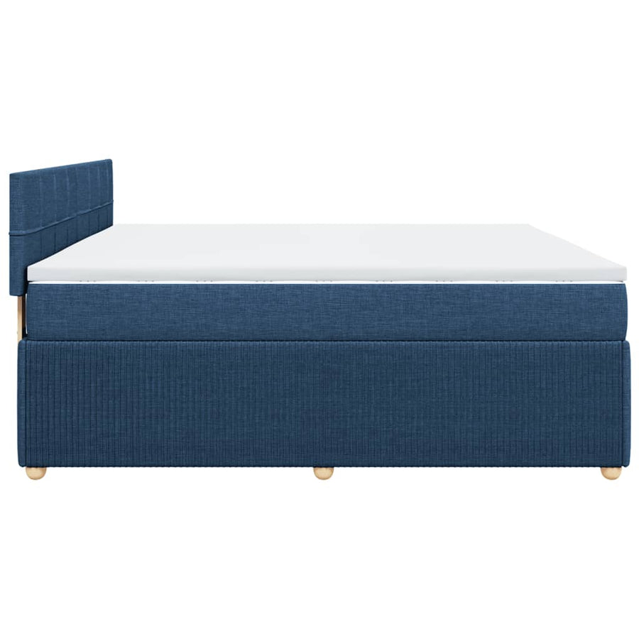 Boxspring met matras stof blauw 180x200 cm
