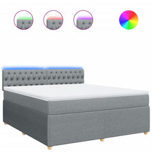 Boxspring met matras stof lichtgrijs 180x200 cm