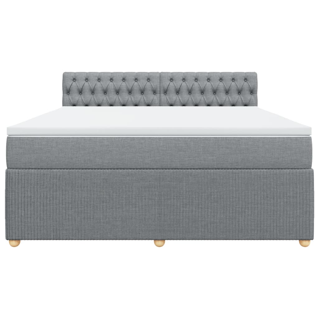 Boxspring met matras stof lichtgrijs 180x200 cm