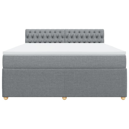 Boxspring met matras stof lichtgrijs 180x200 cm