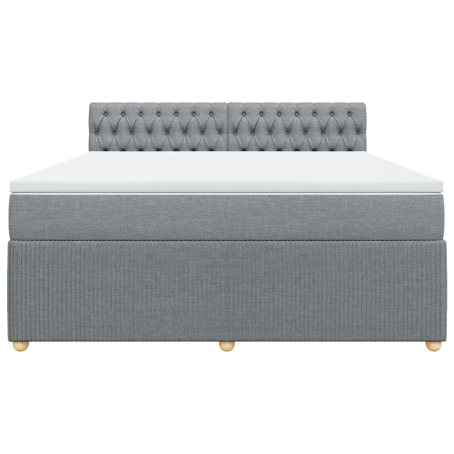 Boxspring met matras stof lichtgrijs 180x200 cm
