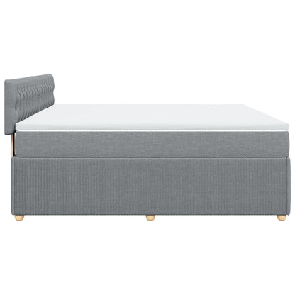 Boxspring met matras stof lichtgrijs 180x200 cm
