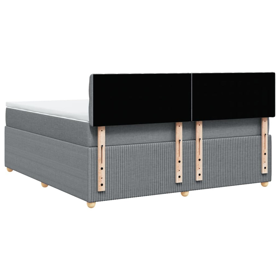 Boxspring met matras stof lichtgrijs 180x200 cm