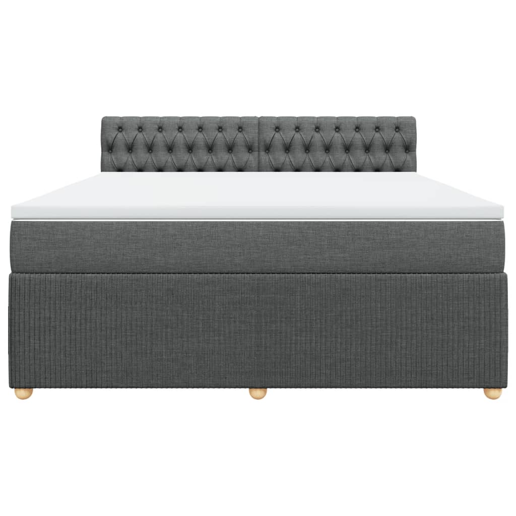 Boxspring met matras stof donkergrijs 180x200 cm