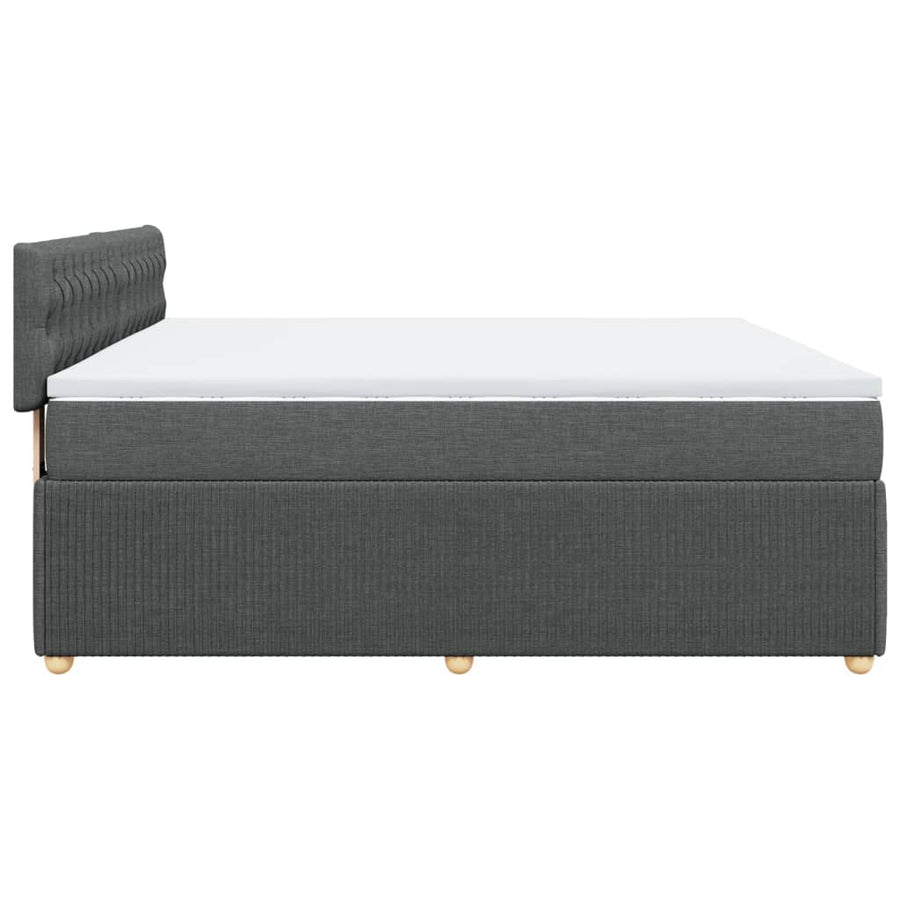 Boxspring met matras stof donkergrijs 180x200 cm