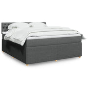 Boxspring met matras 180x200 cm donkergrijs