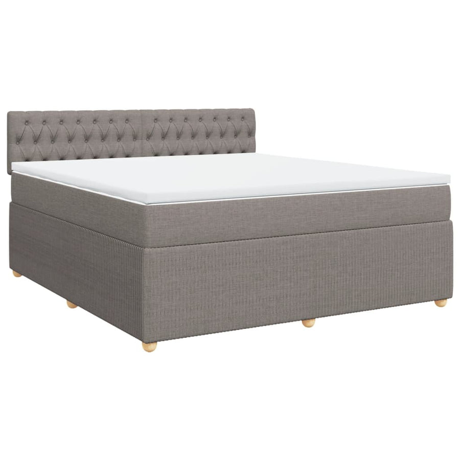 Boxspring met matras stof taupe 180x200 cm