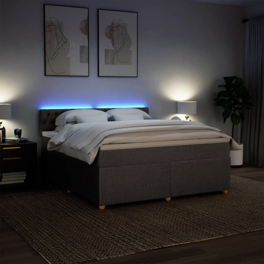 Boxspring met matras stof taupe 180x200 cm