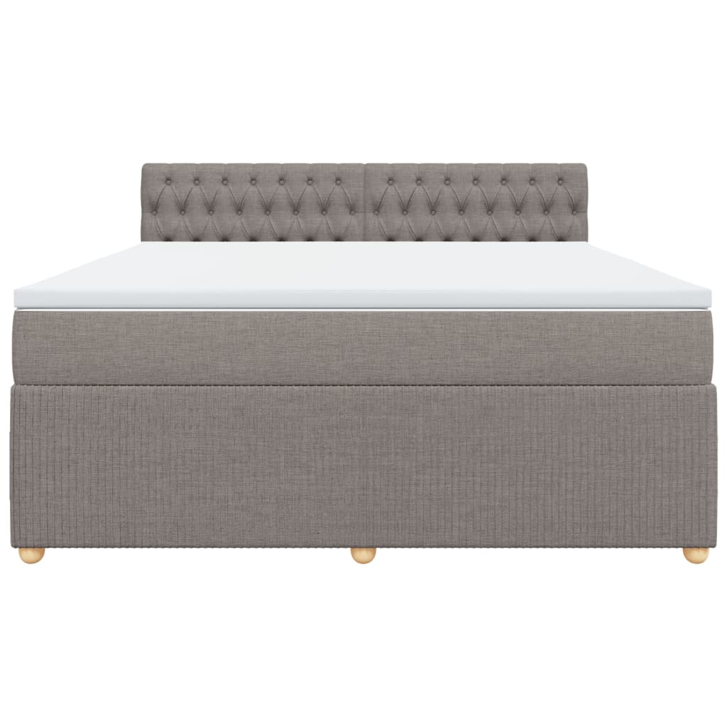 Boxspring met matras stof taupe 180x200 cm