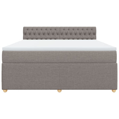 Boxspring met matras stof taupe 180x200 cm