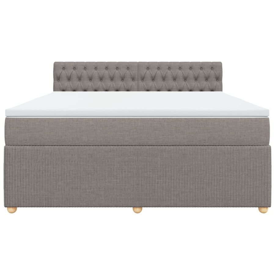 Boxspring met matras stof taupe 180x200 cm