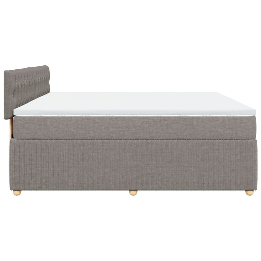 Boxspring met matras stof taupe 180x200 cm