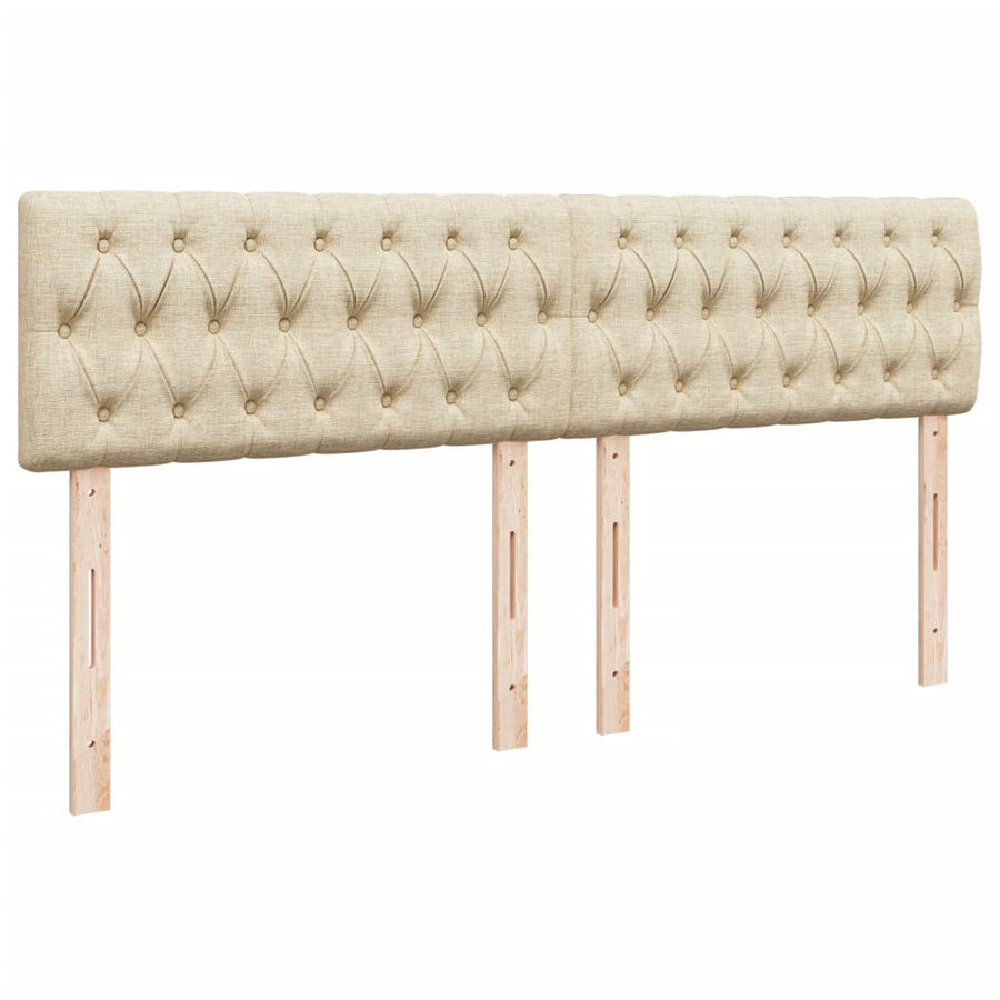 Boxspring met matras stof crèmekleurig 180x200 cm