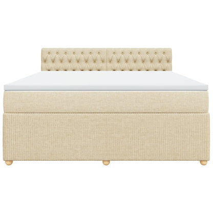 Boxspring met matras stof crèmekleurig 180x200 cm