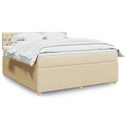Boxspring met matras 180x200 cm crèmekleurig