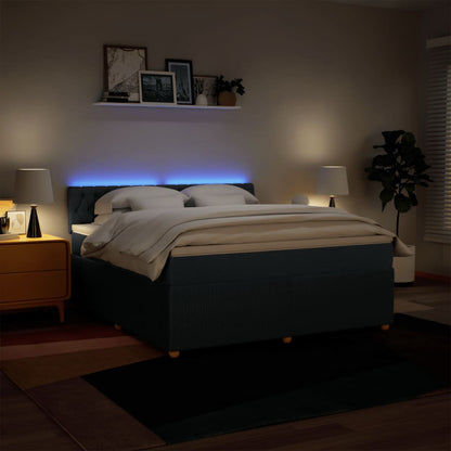 Boxspring met matras stof blauw 180x200 cm