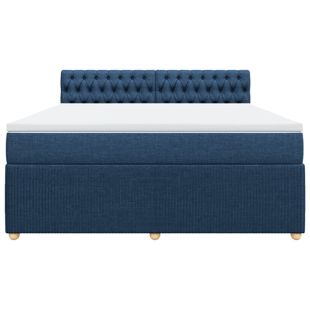 Boxspring met matras stof blauw 180x200 cm