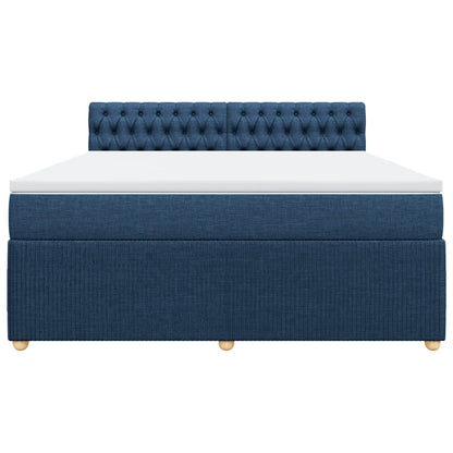 Boxspring met matras stof blauw 180x200 cm