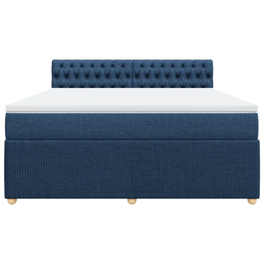 Boxspring met matras stof blauw 180x200 cm