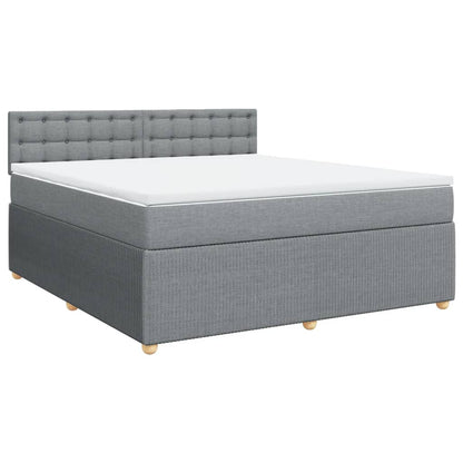 Boxspring met matras stof lichtgrijs 180x200 cm