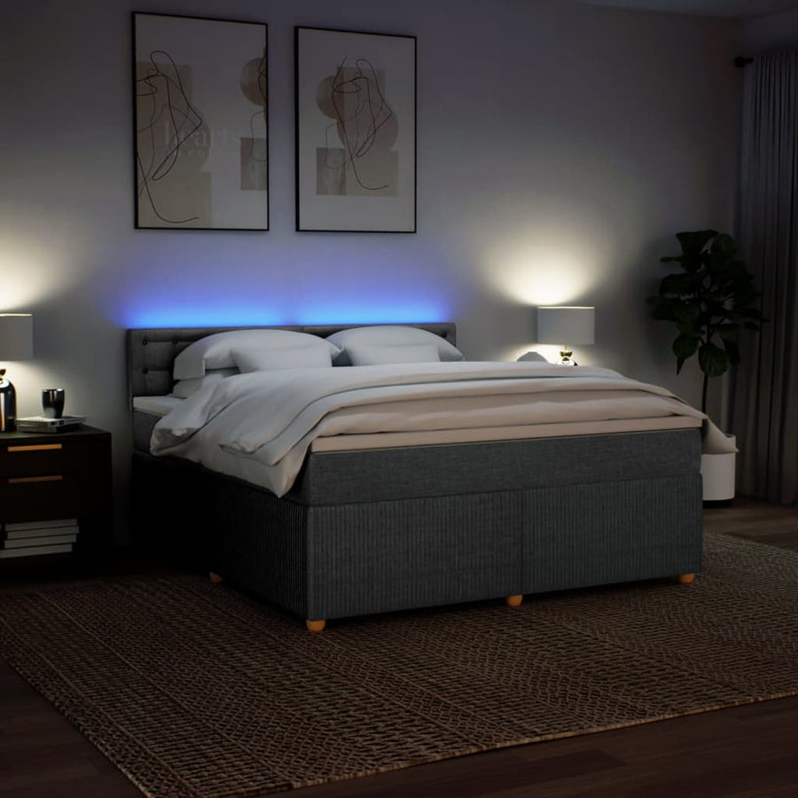 Boxspring met matras stof lichtgrijs 180x200 cm