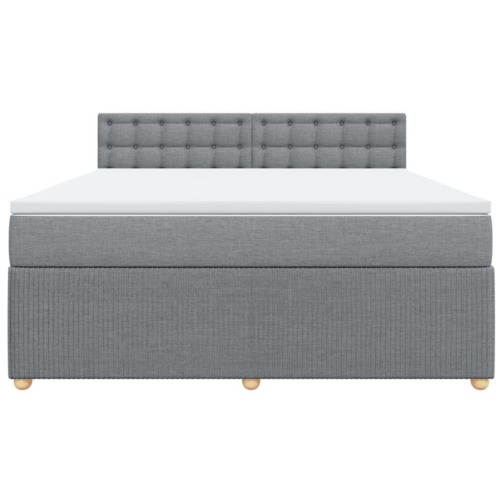 Boxspring met matras stof lichtgrijs 180x200 cm