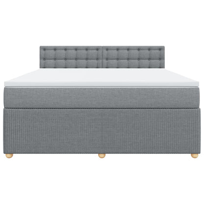 Boxspring met matras stof lichtgrijs 180x200 cm