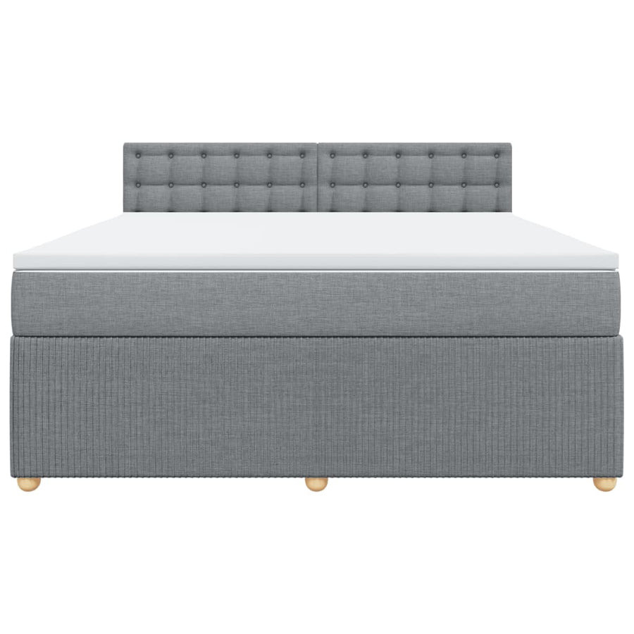 Boxspring met matras stof lichtgrijs 180x200 cm