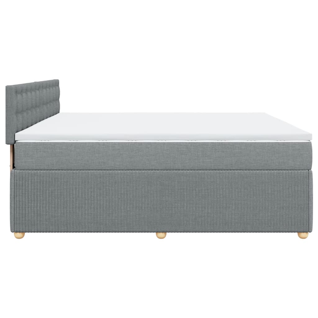 Boxspring met matras stof lichtgrijs 180x200 cm