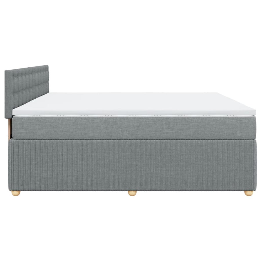 Boxspring met matras stof lichtgrijs 180x200 cm