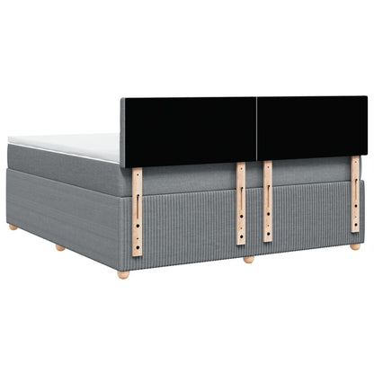 Boxspring met matras stof lichtgrijs 180x200 cm