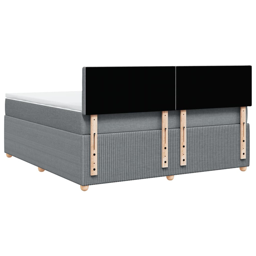 Boxspring met matras stof lichtgrijs 180x200 cm