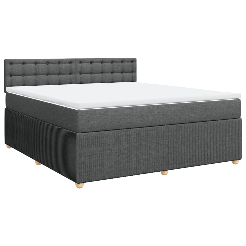 Boxspring met matras stof donkergrijs 180x200 cm