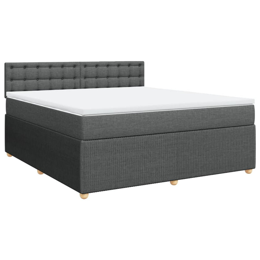 Boxspring met matras stof donkergrijs 180x200 cm