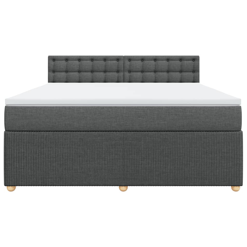 Boxspring met matras stof donkergrijs 180x200 cm