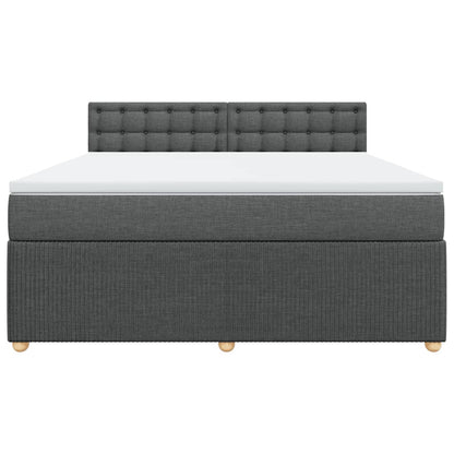 Boxspring met matras stof donkergrijs 180x200 cm